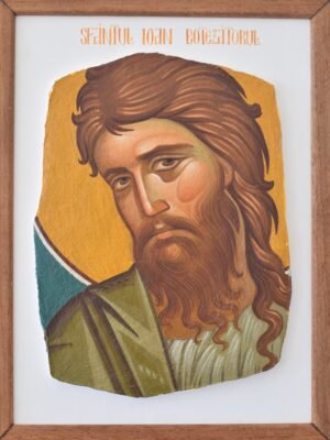 Icoana cu Sfântul Ioan Botezătorul pe frescă